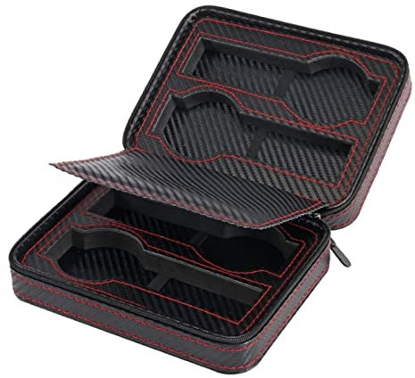Uhrenkoffer Uhrenrolle Uhrenbox Uhrenschatulle Uhren-Organizer-Halter Für Reisen, Tragbar, Elegant, Mit 4 Fächern, Uhrenbox-Halter, Armbanduhrensammler, Vitrine Uhrenetui Uhren Aufbewahrungsbox ( Colo
