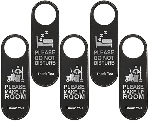Operitacx 5pcs Moderne Stil Doppelseitige Hotel Tür Aufhänger Zeichen Leder Willkommen Zeichen
