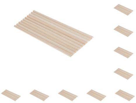 10 Set 10 Stück Holz unlackiertes Holz Handwerk Halbrund Stick Dübel Stange 11 mm