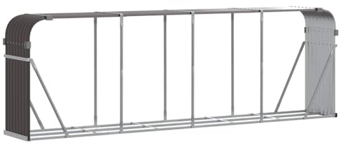 vidaXL Kaminholzunterstand Braun 300x45x100 cm Verzinkter Stahl