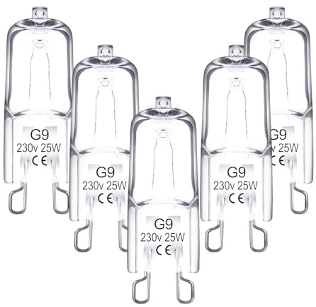 G9 Halogen Leuchtmittel, Dimmbare Kapsel Glühbirne, Backofenlampe Mit Zwei Stiften, Kein Stroboskop, 25W/40W, 230V, Bis 300 Grad (25 Watt)
