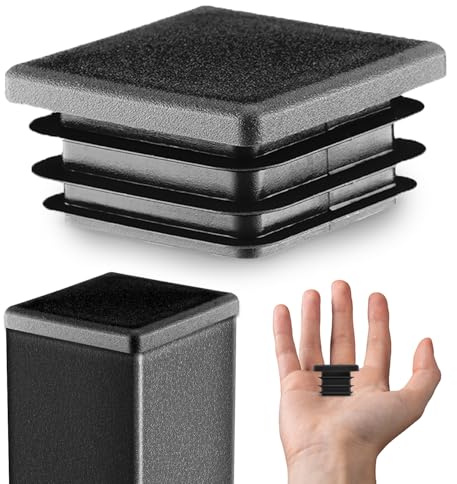 EMFA Lamellenstopfen 16x16 mm Schwarz für Vierkantrohre, 50 Stück