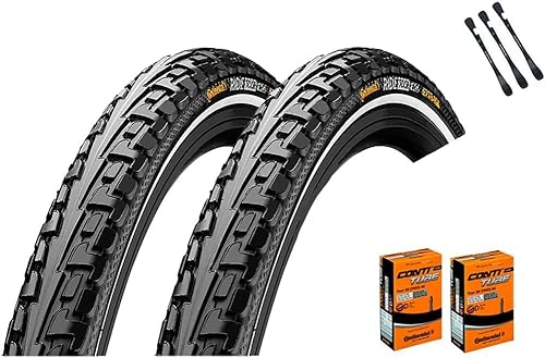 2er Set Continental Reifen Ride Tour Schwarz Reflex 28 Zoll x 1,75 (47-622) + MSZweirad Reifenheber (DV Schläuche)