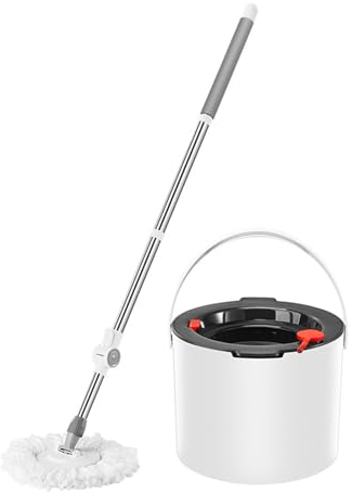 OYWEHECE Schleudermopp und Eimer mit Wringer-Set für zu Hause, Schleudermopp-Eimersystem, Nassstaubmopp für die Bodenreinigung