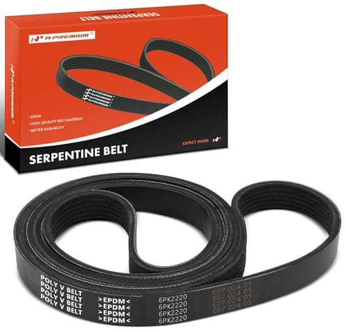 A-Premium 87.34 In Engine Serpentine Belt Compatible with Chevy, GMC, Jeep, Ford & Olds Cars - Silverado 1500 2014-2018, Sierra 1500 2014-2018, Grand Cherokee, Liberty, Focus, Silhouette, Montana
