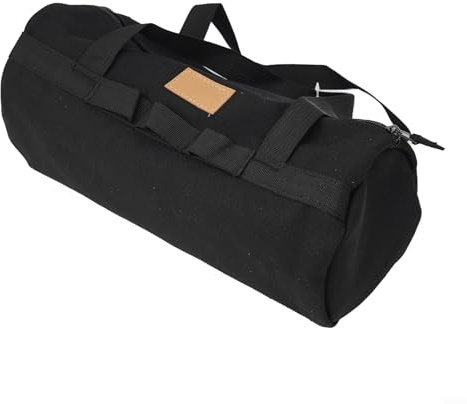 Tent Peg Storage Bag, Canvas Waterproof Tool Organizer Bag for Camping Tools, Tent Nail and Hammer Storage Bag(Black)