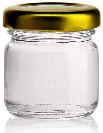 FERRAMENTA BONIFAZIO Barattoli in vetro per la conservazione da 30 ml in confezione da 60 pezzi con Tappo ORO per conservare marmellata, peperoncino, pesto e non solo (60 pezzi da 30 ml)
