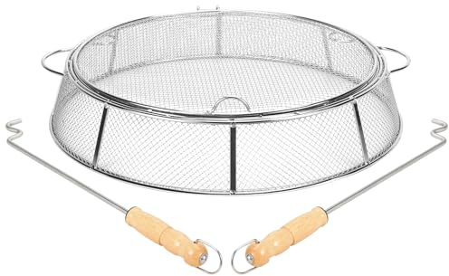 Feuerstelle, Funkenschutz, Netzschutz, Funkenschutz für Soloofen, Lagerfeuer, tragbares Outdoor-Feuerstellen-Zubehör für Hinterhof und Outdoor-Feuerstellen, heiße Glut, Edelstahl