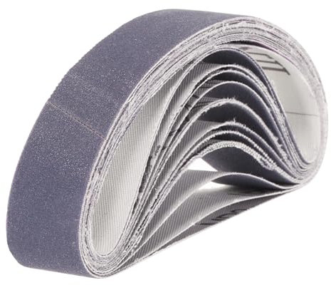 sourcing map 12 correas de lijado de 3/4 x 12 pulgadas, grano 400, papel de lija de papel de lija para pulir metal y madera, color morado