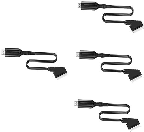 jojofuny 4pièces Convertisseur Scart Vers Adaptateur Audio Et Charge Pour Tv Vcr Dvd Et Smartphone