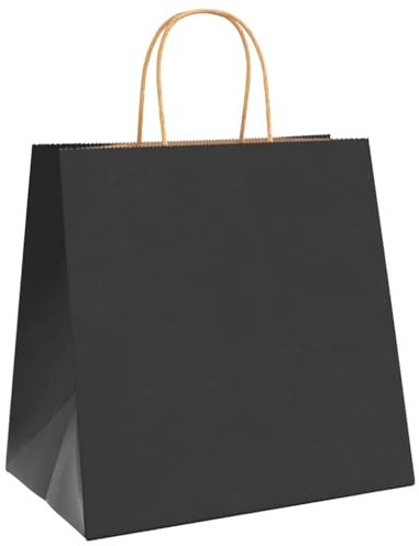 vidaXL Sacs en papier 250 pcs avec poignées noir 26x17x25 cm