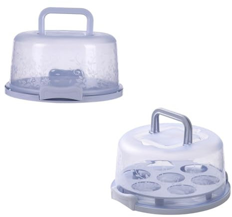 Giwnhvx Tortentransportbox mit Deckel und Tragegriff Tortenbox Cup Cake Behälter mit Tortentransportbehälter Lila