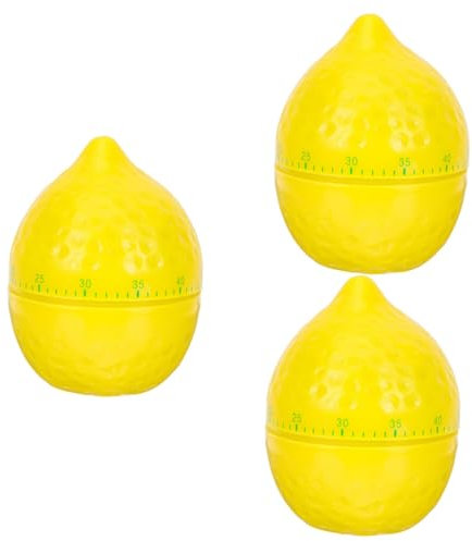 DECHOUS 3pcs Mechanical Kitchen Timer Lemon Shape Cooking Timer Easy to Use for Cooking