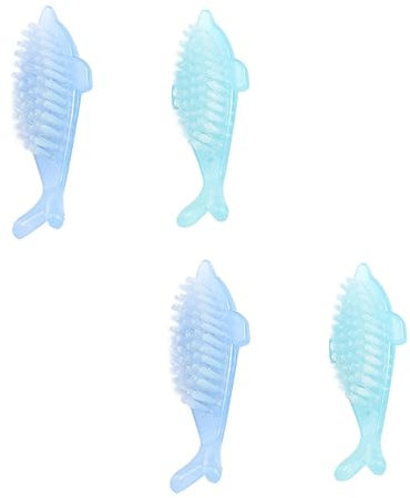 DECOMELODY 4stücke Delfin Nagelbürste Für Fingernagelreinigung Maniküre-werkzeug Mit Nageloberflächenreinigung Delphinförmiger Nagelbürsten Für Maniküre