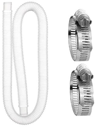 VNSMM Buceo Equipo Manguera de Repuesto para Piscina sobre el Suelo, Color Azul y Blanco, con Estructura de Espiral Submarinismo Accesorios(White)