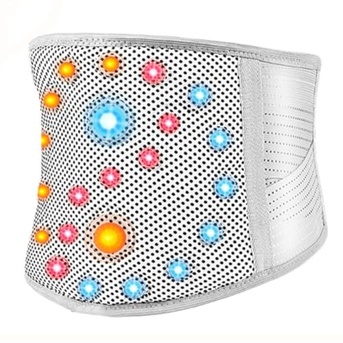 Magnettherapie-Rückenbandage Selbstwärmender Rückenstützgürtel Für Taille Und Bauch Mit 25 Magneten Zur Wärmeabgabe Lendenwirbelsäulendekompression Bei Bandscheibenvorfall Und Ischias(Gray,XX-Large)