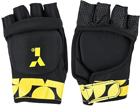 Y Y1 Hockey, MK PRO Lite Shell Glove, Short Fingers, No Thumb, Field Hockey Glove, Reinforced Plastic, Open Palm Design, Full Hand Protection, Kids Gloves, As Used by International Players