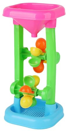 Water Tower Toy, Rotating Water Play Set with Hourglass Wheel, Fun Outdoor Splash Activity for Kids, Sturdy acrylic Build, Crafted from Pp Material, 10.63x5.12x5.12in