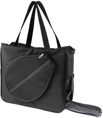 LOVIVER Tennistasche mit Schuhfach für Damen und Herren, Handtasche, praktisch, wasserabweisend, stilvoll, große Kapazität, Schwarz