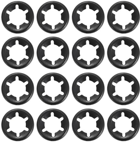 sourcing map 110 arandelas de bloqueo de dientes internas, M7 ID 15 mm OD, arandela de bloqueo de estrella de velocidad rápida para maquinaria, automóvil, uso industrial, borde invertido