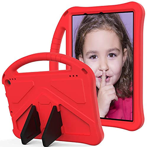 Tablettskydd For barnsfall For Kindle Fire HD10 2021 Fall, For HD 10 PLUS CASE, For barn Eva ShockoProof Lightweight Dropproof Stand Tablet Case(Rosso)
