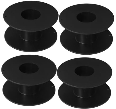 LABRIMP 4 piezas Carrete Recogedor de Cables Portátil de Plástico Negro Organizador Enrollador para Alambre Línea y Cuerda Diseño y Versátil para Gestión y Almacenamiento Cómodo