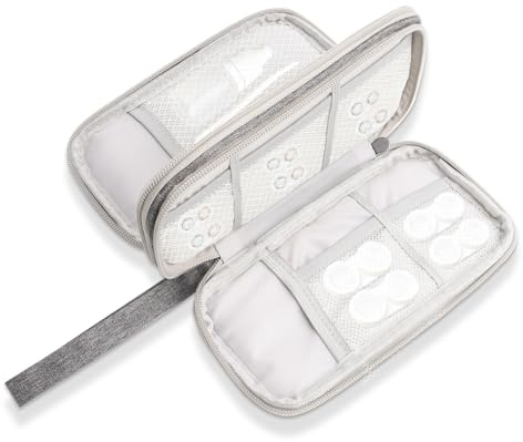 LynxLink Travel Contact Lenses Case Fits 8 Daily Disposable Contacts,Portable 3 in 1 Eye Care Contact Lens Solution and Color Contacts Case,8 Compartments(Beige