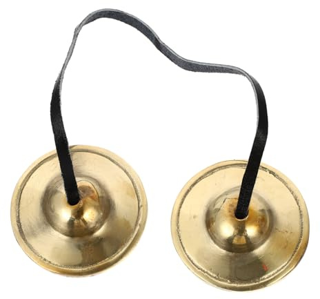 NIYANGLE Handgefertigte in Gold mit Tragbarem Design Meditationsglocke aus Kupfer und Angenehmem Klang für Yoga und Achtsamkeitsübungen