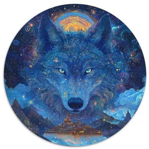 Wolf 1000 Stück Puzzle Rund Fur Erwachsene Und Kinder Wildtiere Geschicklichkeitsspiel Geschenk Fordernd Kleinkinder Groß 1000pcs (67.5x67.5cm)