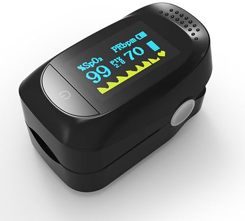 Pulsoximeter,Fingerpulsoximeter,Oximeter ideal zur schnellen Messung der Sauerstoffsättigung (SpO2)-Einfacher Pulsmesser für Erwachsene–OLED Anzeige (A, 1 Stück)