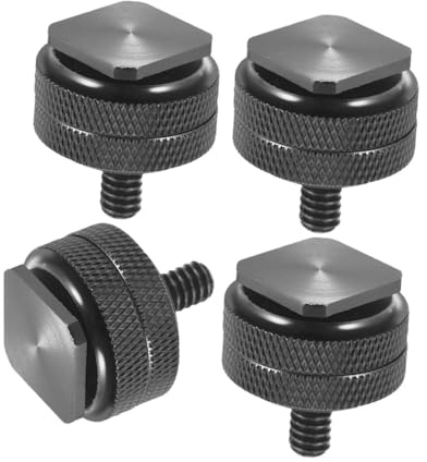 Gadpiparty Adaptador de Tornillo Doble 1/4 para Cámara DSLR 4 Piezas Montaje de Zapata para Soporte de Flash y Trípode Accesorio Compatible para Equipo Fotográfico