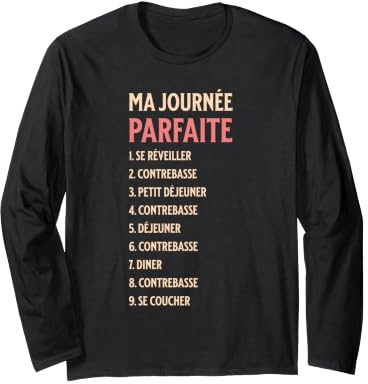 Humour Contrebassiste Idée Cadeau Joueur de Contrebasse Manche Longue