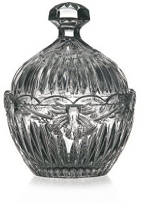 Gianna Zuckerdose Rund 15 cm aus klarem Kristallglas, transparente Cookie Jar Candy Jar, elegante Glasdose für Süßigkeiten Küche Tischdeko & Osterdeko