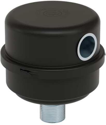 Solberg FS-10-050™ Inlet Compressor Air Filter Silencer, 1/2 MPT Outlet, 4-1/8 Height, 4-1/8 Diameter, 12 SCFM, Made in the USA