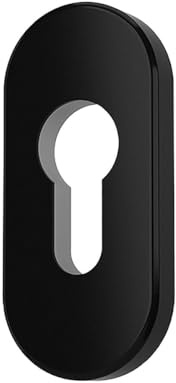Premium Zylinder Schutzrosetten Rosetten Schließzylinder, Farbe:Schwarz RAL 9005, Form:Oval