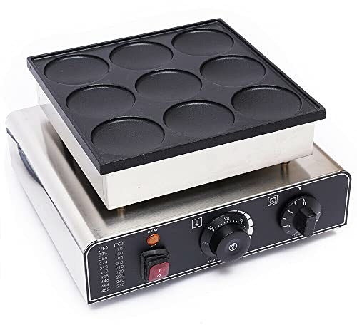 Gofrera eléctrica para gofres, gofrera antiadherente, sandwichera doughnut Maker gofrera – 6 estilos a elegir (redonda)