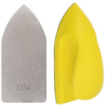 sourcing map Diamond Hand Polishing Pad Set 120 Grit 4.72 x 2.17 Hook & Loop Sanding Pad with Backing Holder for Glass Marble Tile Ceramic Metal Wood Sharp Edges