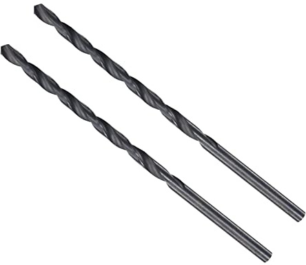 CoCud Torsione Trapano Punte 5mm Perforazione Diametro Nero Acciaio 2-Pezzi | Ossido Alta Velocità Acciaio, Extra Lungo Dritto Gambo, per Inossidabile Acciaio Lega Metallo