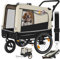 tectake® Fahrradanhänger multifunktional - als Hunde Anhänger Wagen für Fahrrad und e Bike, Jogger oder Buggy, Belastbarkeit bis 40kg, faltbar, schneller Umbau, inkl. Sicherheits Zubehör - beige