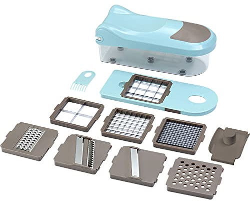 Gemüseschneider, Würfelschneider, Würfelmaschine – Gemüseschneider, Reibe, tragbarer Saiten-Gemüseschneider, Käseschneider Mini, Kartoffel-Zwiebel-Knoblauchschneider mit Behälter, Küchenmaschine