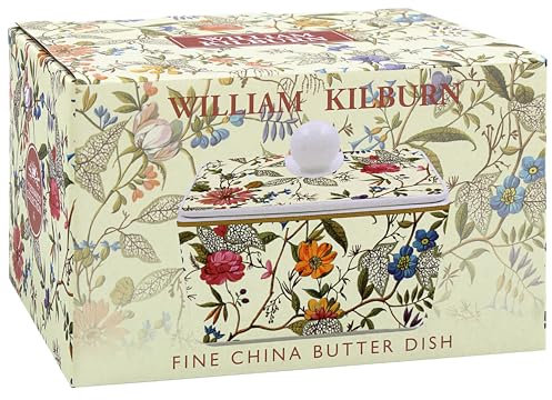 The Leonardo Collection William Kilburn Kilburn Butter Dishes for Kitchen & Home | Dishwasher Safe Butter Dish with Lid for Keep Butter Fresh | Durable BPA-Free Butterdish for Butter Storage