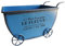 MagiDeal Carrello portafiori, fioriera, carriola, fioriera compatta, Piccola fioriera in Metallo, per Patio, Cortile, Balcone, Esposizione, Blu