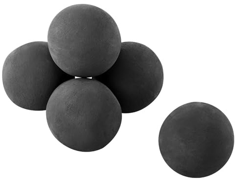 VEVOR Boules en Céramique pour Cheminée à Gaz, Lot de 6, Pierres de Lave Rondes 12,5 cm, Pierres Décoratives Réutilisables pour Foyer Gaz Propane, Brasero Intérieur Extérieur, Cour, Terrasse, Camping