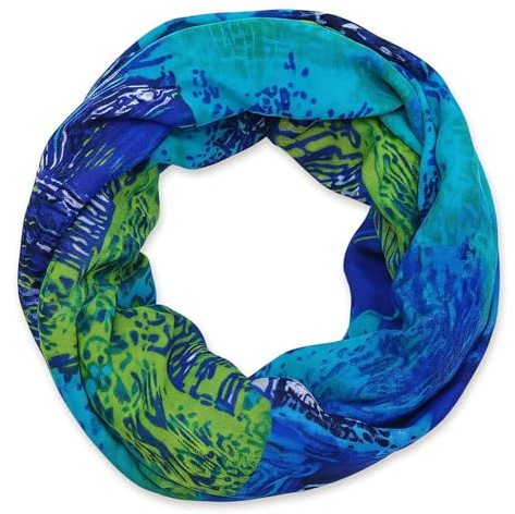 JazRvr Loop Schal Damen, Gloop Damen Schal Loop Schal Feinstrick Loop mit Ethno Punkte Muster