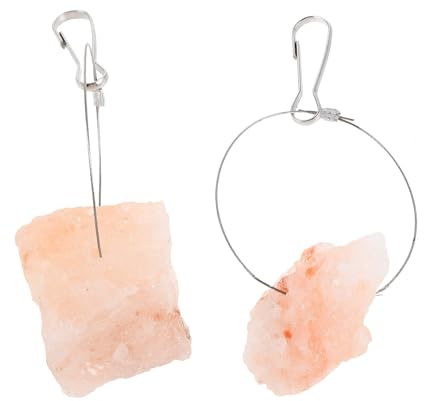 NUOBESTY 2sets Blocchi di Minerale Naturale con Gancio per Conigli Criceti e Piccoli Animali Domestici Giocattoli da Leccare Masticare per Salute Dentale e Nutrizionale