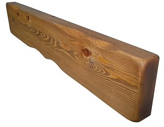 Pine Beam Mantle Piece Fireplace Shelf - 120cm - 8 x 3 - Rustic Edge - Jacobean Wax Finish