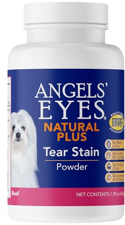 ANGELS' EYES NATURAL PLUS Tear Stain Prevention Beef Powder for Dogs | All Breeds | No Wheat No Corn | Daily Support for Eye Health | Proprietary Formula |Limited Ingredients | Net Content 45g