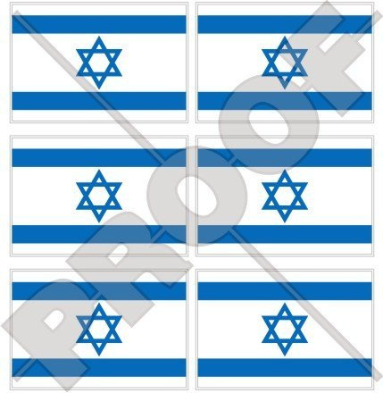StickersWorld Israel-Flagge jüdisch, 40 mm, Vinyl-Mini-Sticker für Handy, Mobiltelefon, Aufkleber, 6 Stück