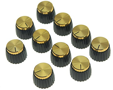 kaish 10 Gitarre AMP Verstärker Push auf Passform Knöpfe Schwarz W/Gold Gap für Marshall Verstärker
