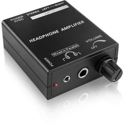 TNP Portable Headphones Amplifier Stereo Headphone Earphone Amp Volume Control Audio Booster with RCA Input 3.5mm 6.3mm Output Jack & Power Switch